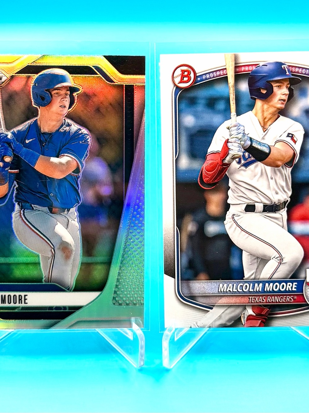 🔥Malcolm Moore Lot! 🔥Silver Prizm Refractor + 1st Bowman! 😮